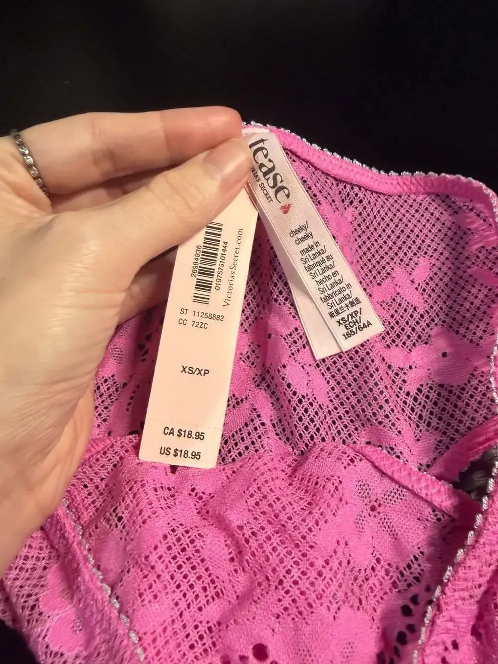 Victoria's Secret Tease Lace Cheeky Panty Pink Size XS - Picture 2 of 3
